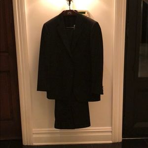 Joseph Abboud Black Pinstripe Suit 44R